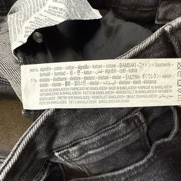 Zara Women’s Size 6 Gray Black Straight Leg Jeans Raw Hem 99% Cotton - Picture 6 of 7